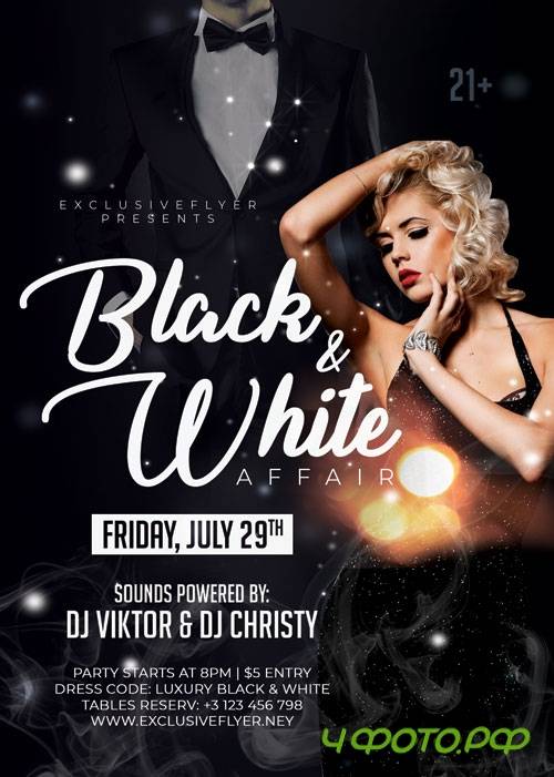 Black and white affair - Premium flyer psd template