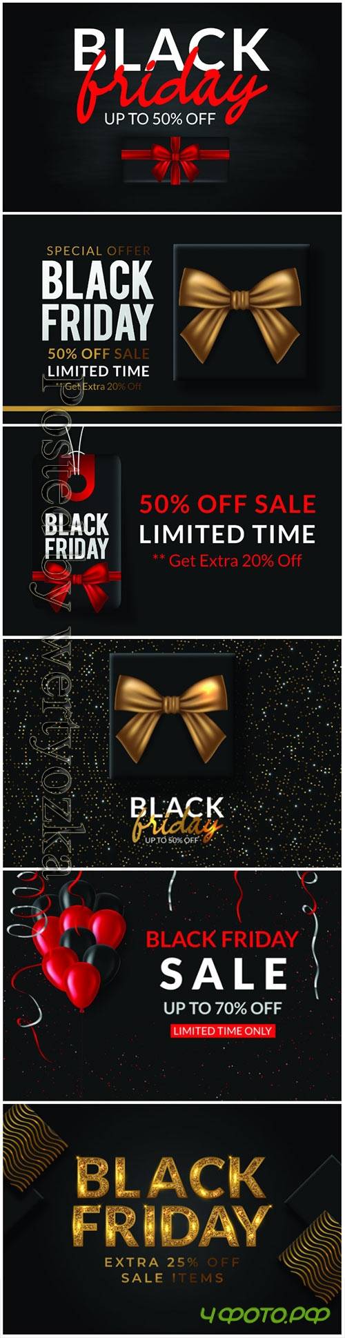 Vector poster Black Friday Sale on dark background