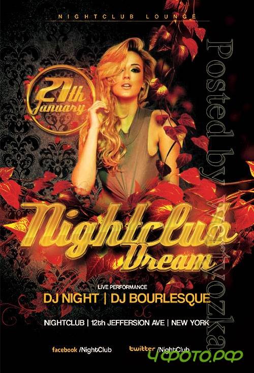 Red Night club Party - Premium flyer psd template