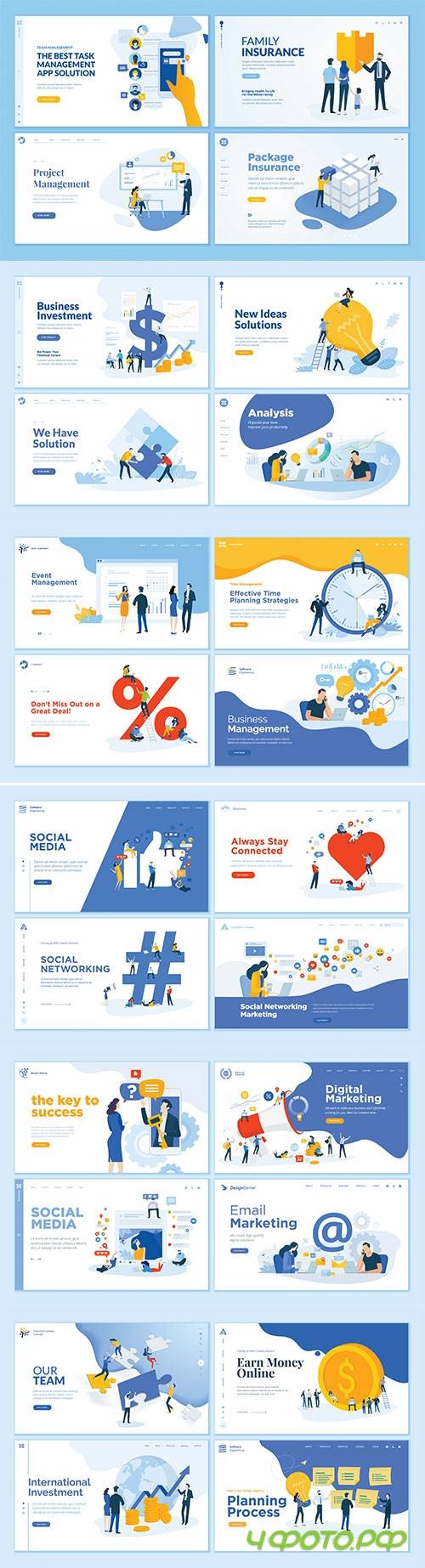 Website page isometric vector, flat banner concept illustration # 42