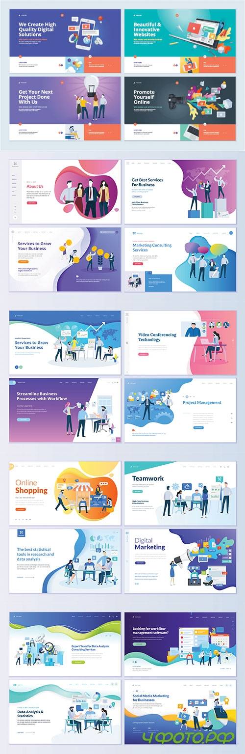 Website page isometric vector, flat banner concept illustration # 32