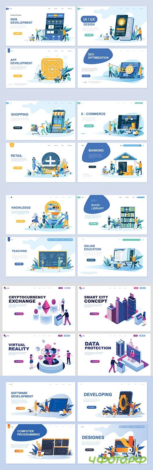 Website page isometric vector, flat banner concept illustration # 35