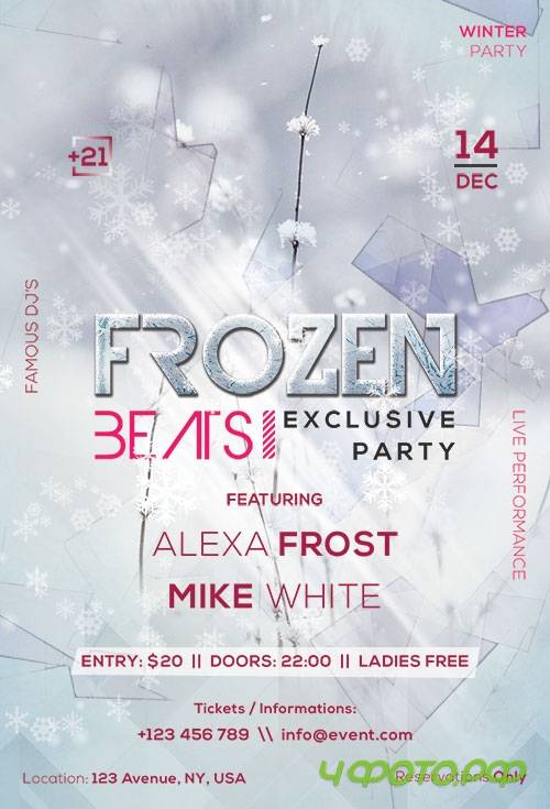 Frozen Beats - Premium flyer psd template