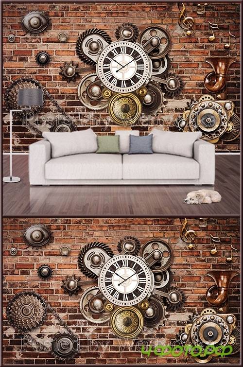 3D psd background wall Bar mechanic tooling wall