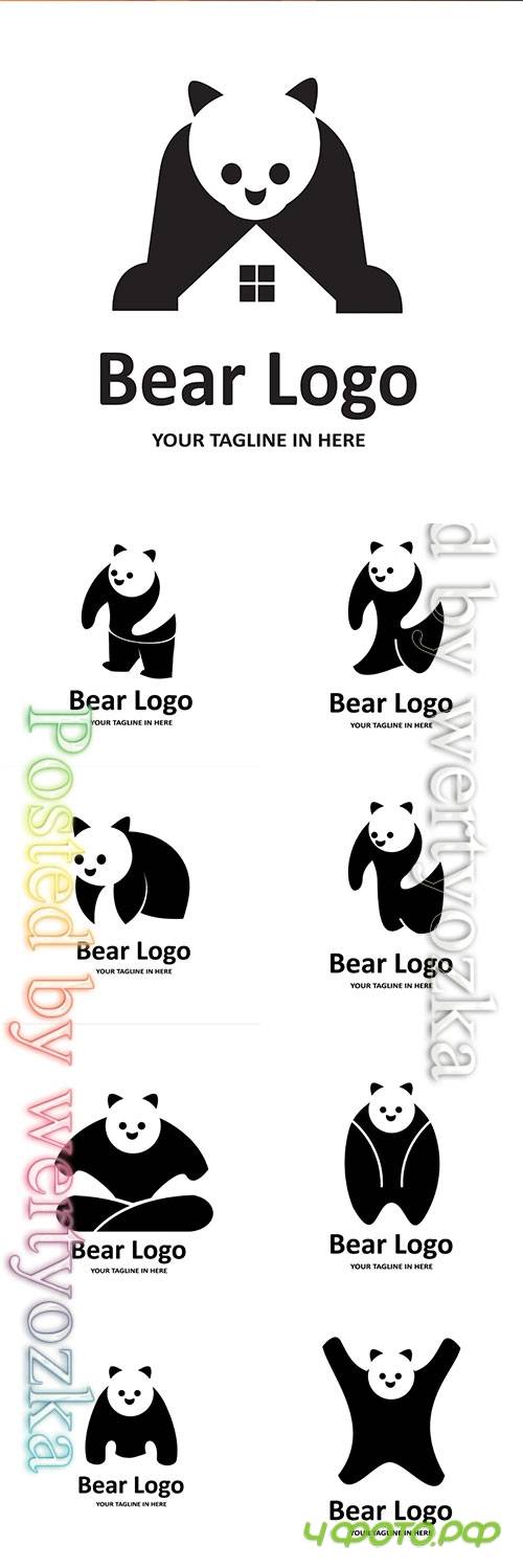 Panda vector logos illustration