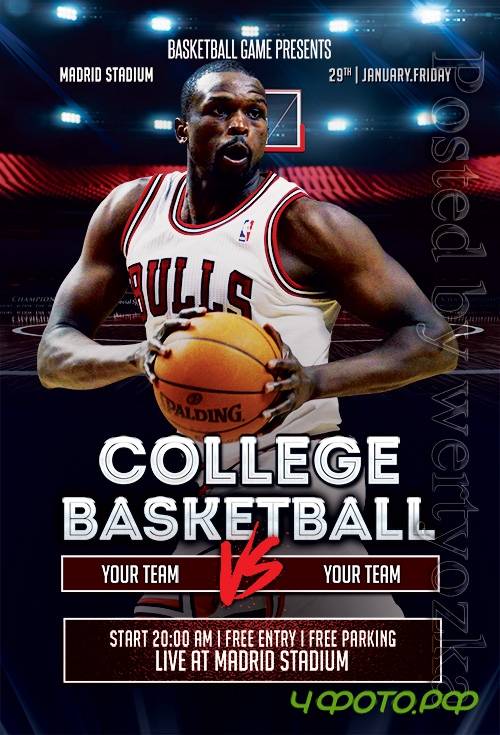 College Basketball - Premium flyer psd template