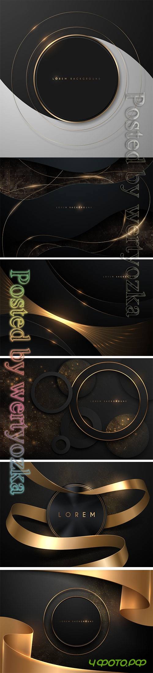 Abstract black and gold vector background