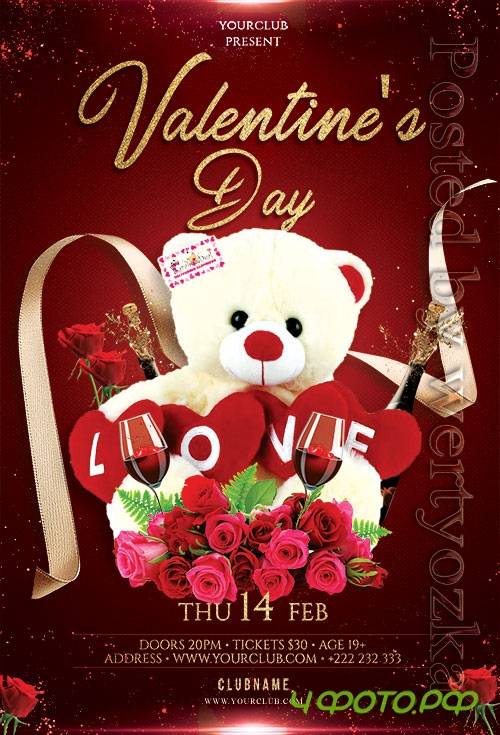 Be My Valentines Day - Premium flyer psd template