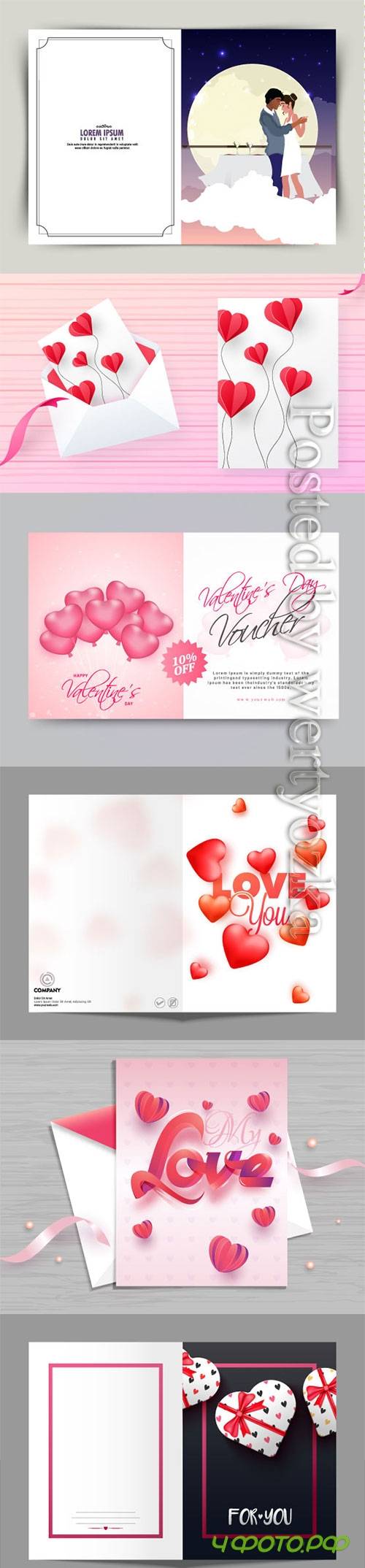 Happy Valentine's Day, vector hearts of couples in love # 15