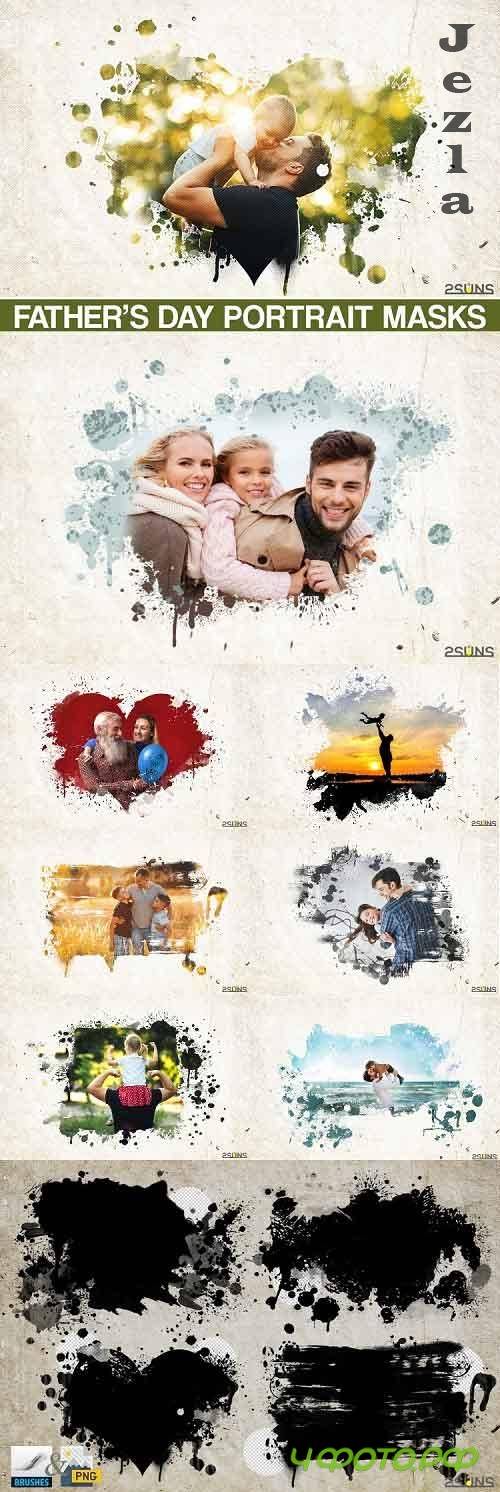 20 Watercolor portrait paint masks, photo frame Father's day - 565281