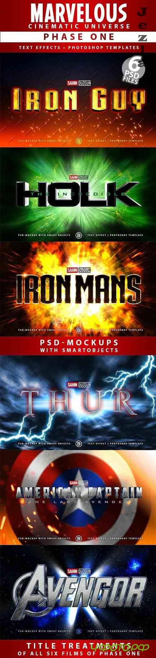 Marvelous Cinematic Universe - Phase One | Text-Effects/Mockups | Template-Package - 26501528