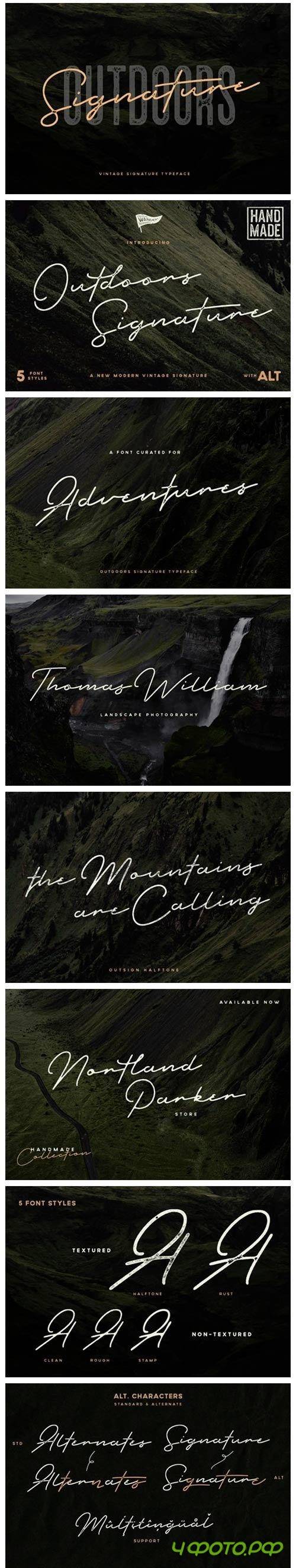 Outdoors Signature Font