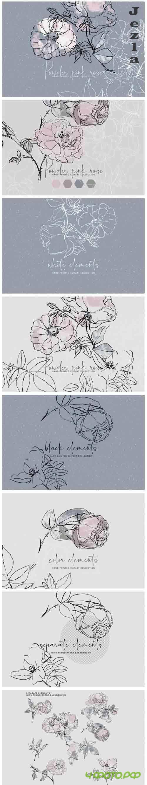 Hand-Drawn Abstract Rose Clipart - 4920317