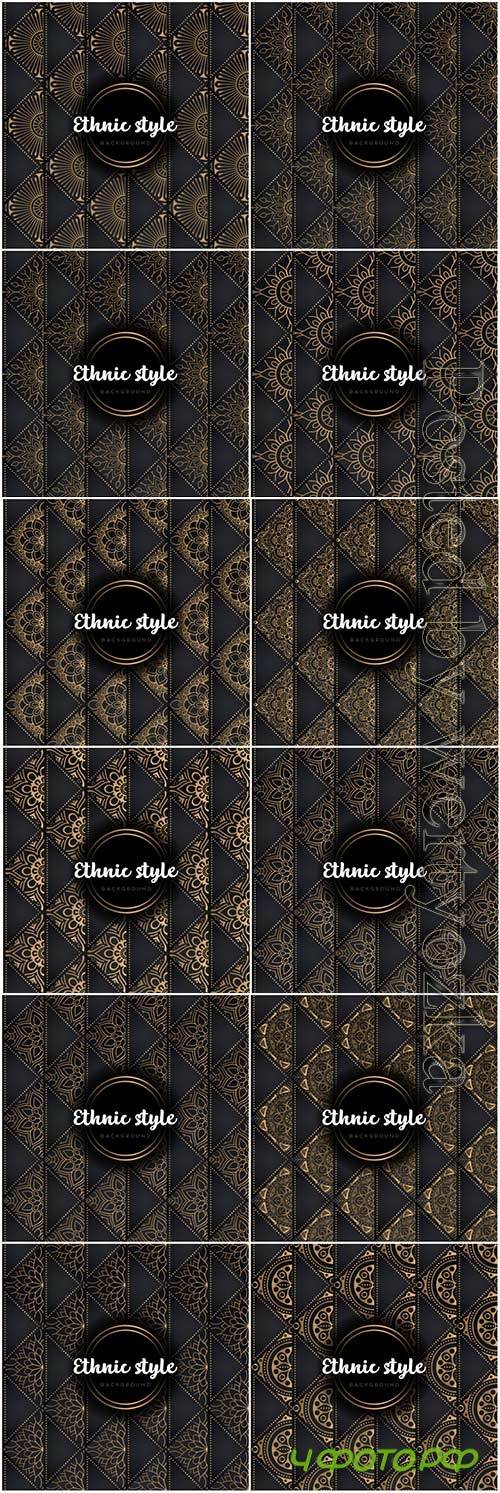 Luxury seamless pattern mandala, gold vector ornaments # 6