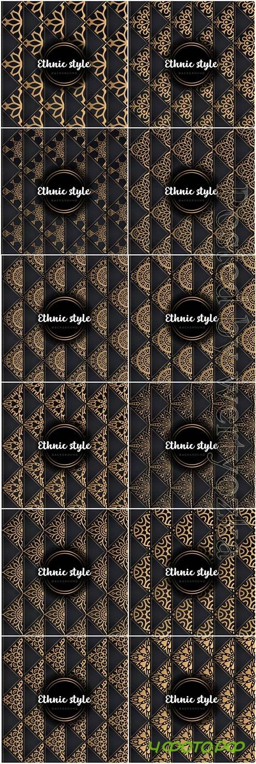 Luxury seamless pattern mandala, gold vector ornaments # 4