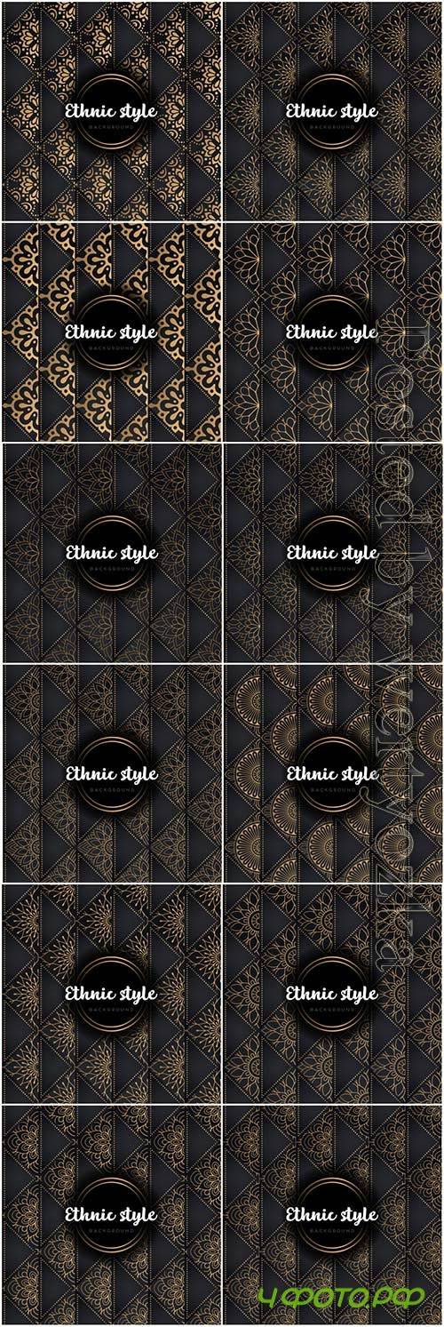Luxury seamless pattern mandala, gold vector ornaments # 5