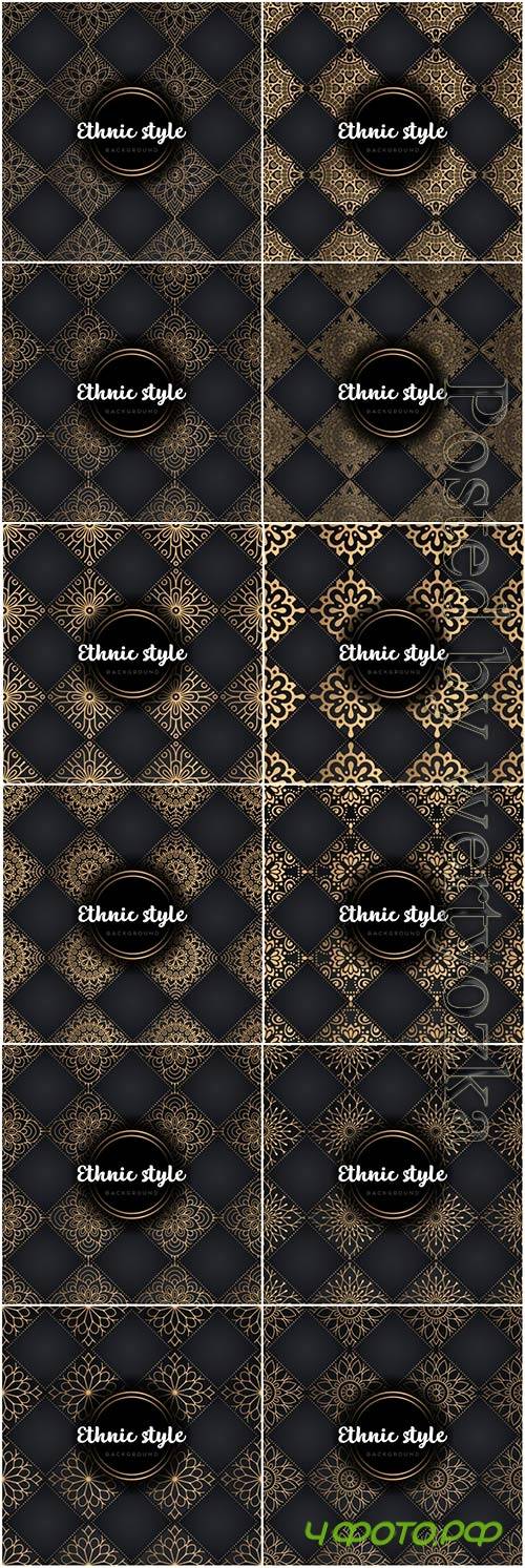 Luxury seamless pattern mandala, gold vector ornaments # 3