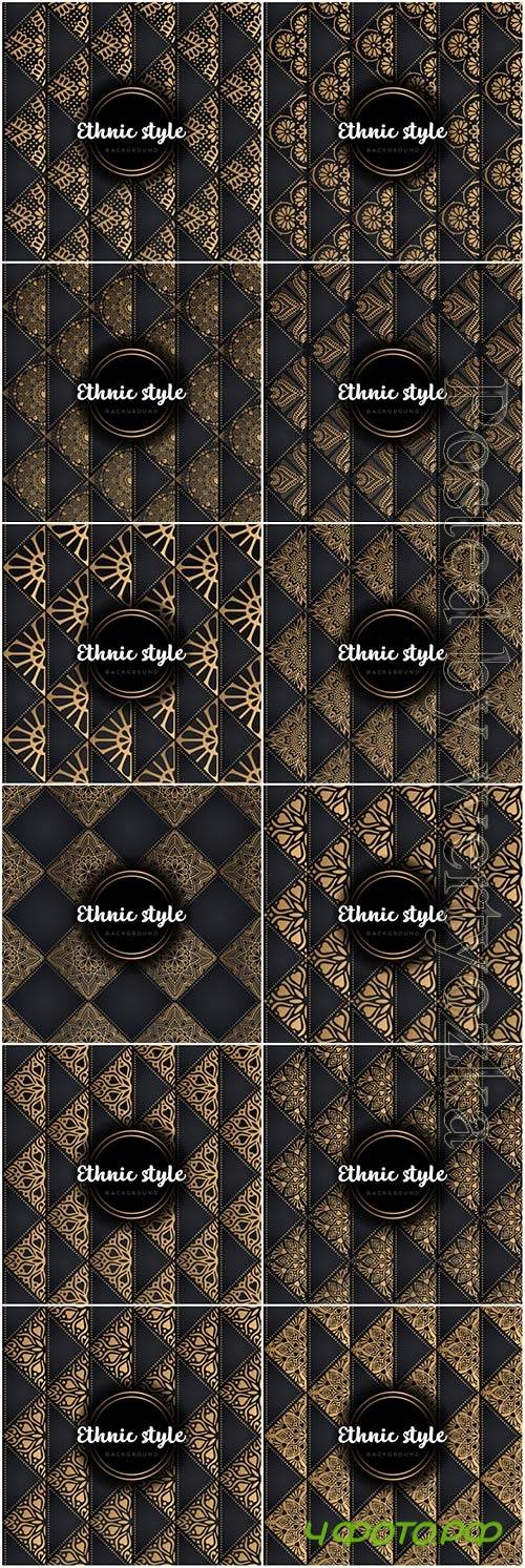 Luxury seamless pattern mandala, gold vector ornaments # 2