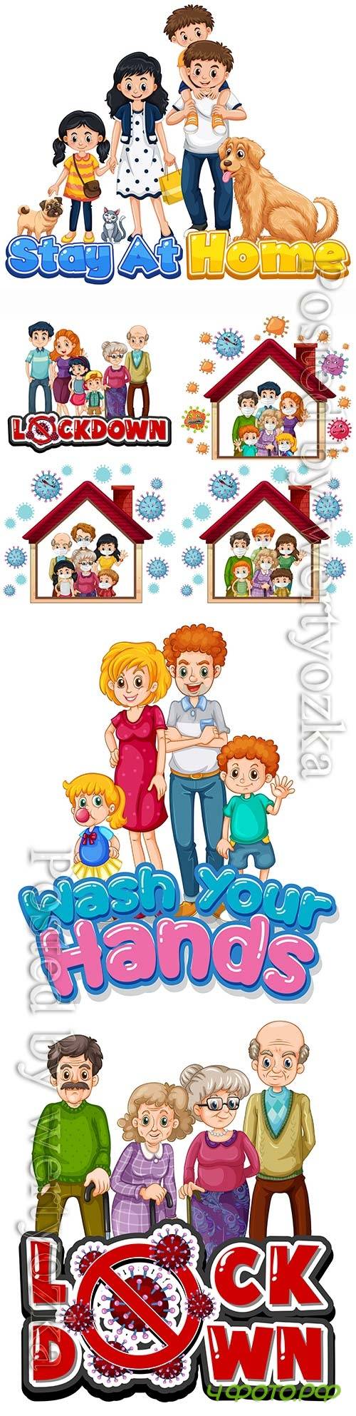 Coronavirus, medicine and people concept vector # 2