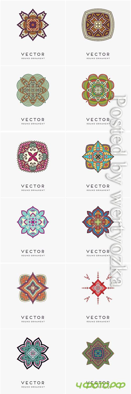 Decorative hand drawn mandala vector illustration # 15