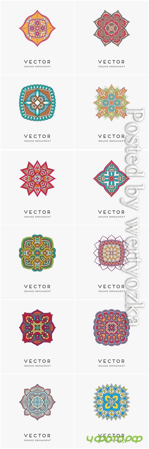 Decorative hand drawn mandala vector illustration # 14