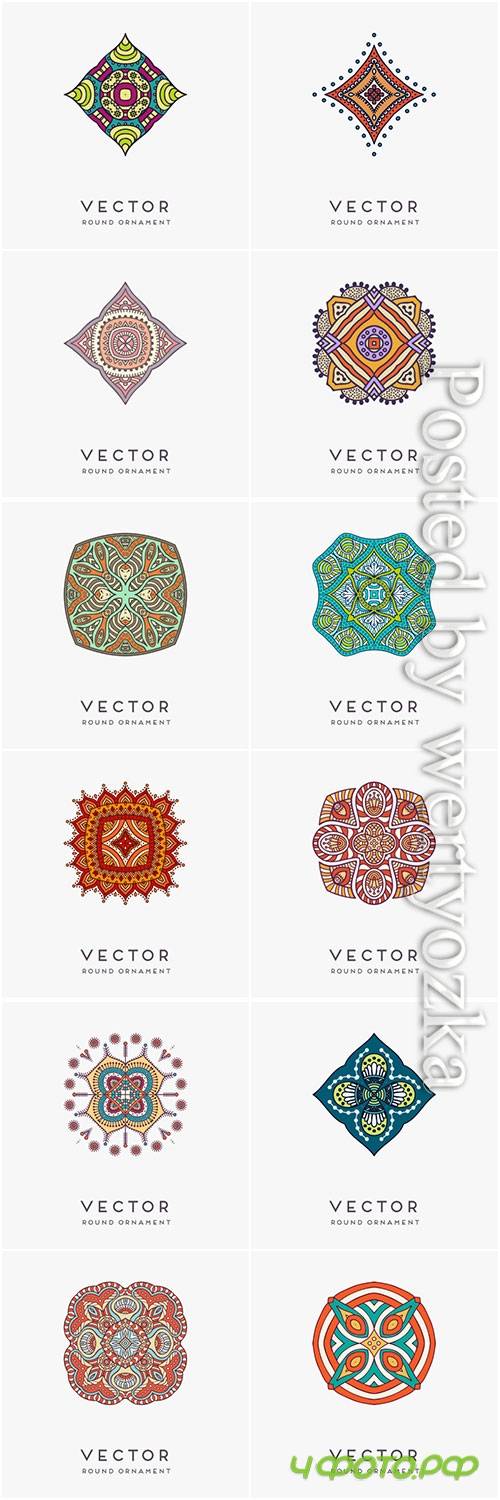 Decorative hand drawn mandala vector illustration # 11