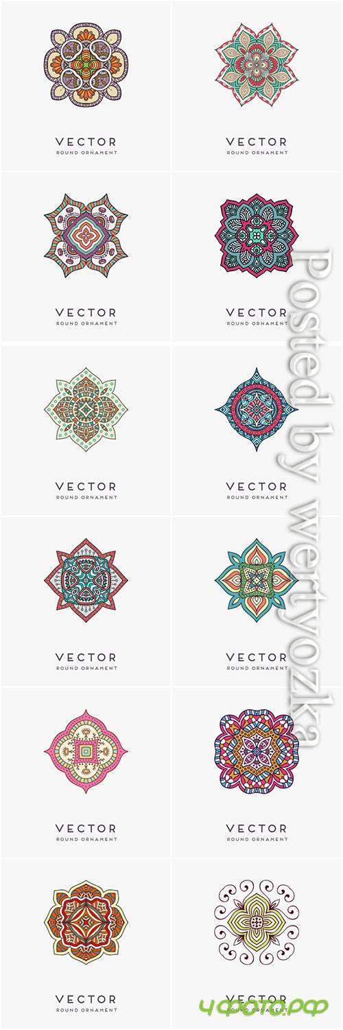 Decorative hand drawn mandala vector illustration # 13