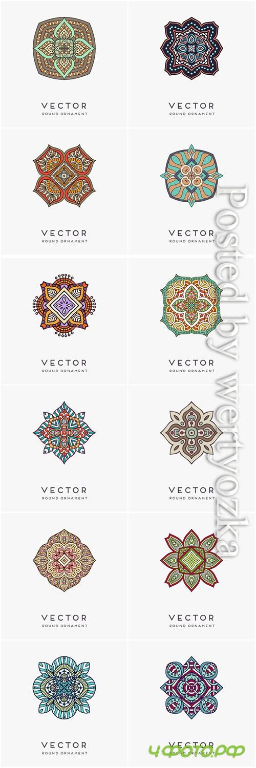 Decorative hand drawn mandala vector illustration # 12