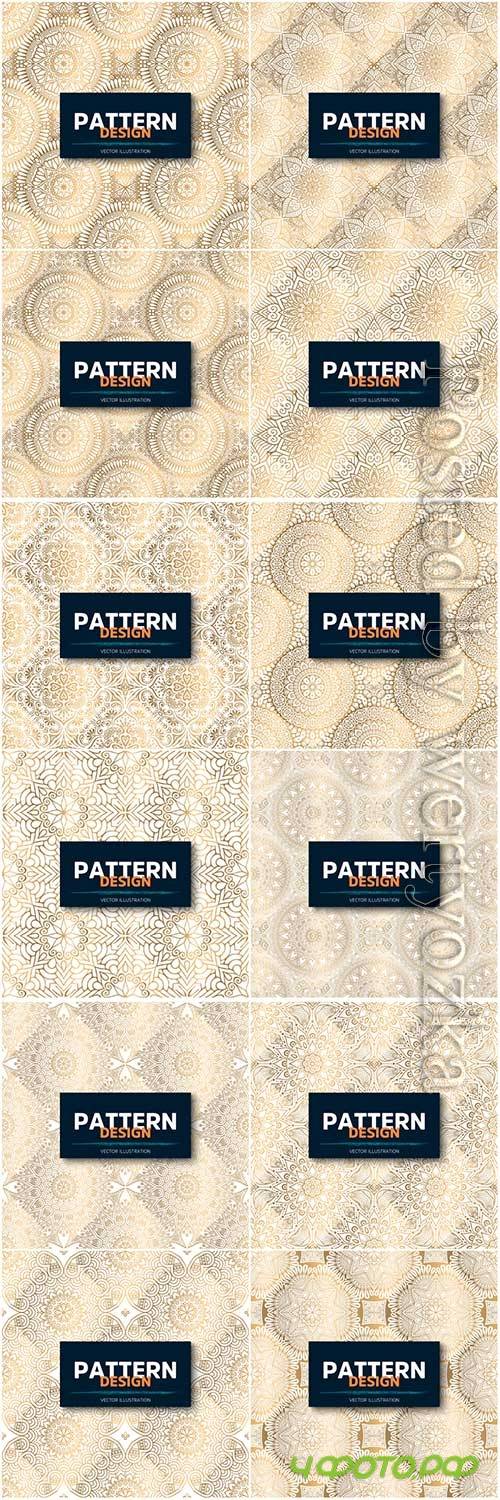Mandala seamless pattern, islamic vector background # 13