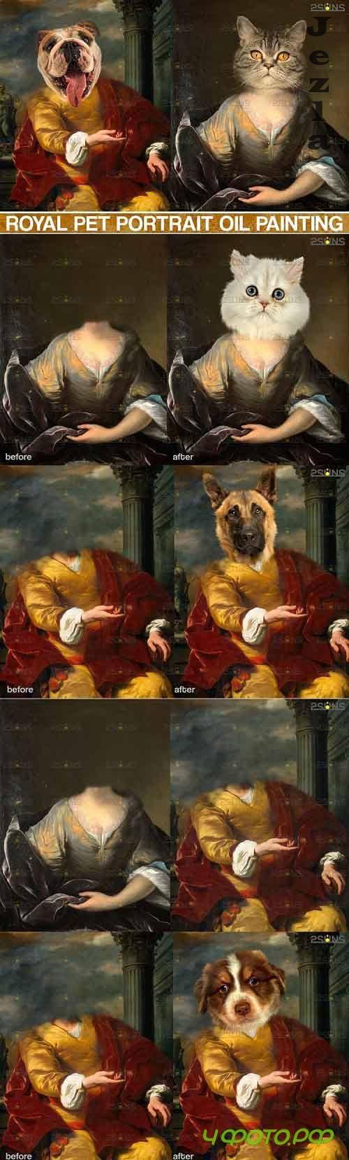 Royal Pet Portrait templates, Pet Painting Oil Photoshop v.3  - 617027