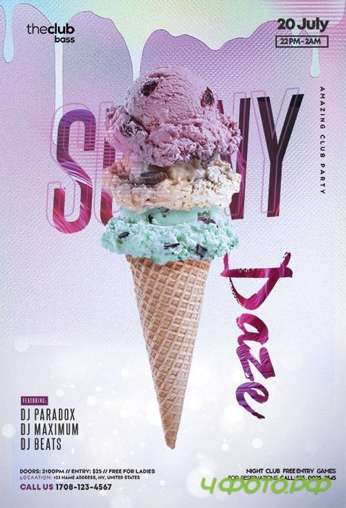 Summer Ice Cream - Premium flyer psd template