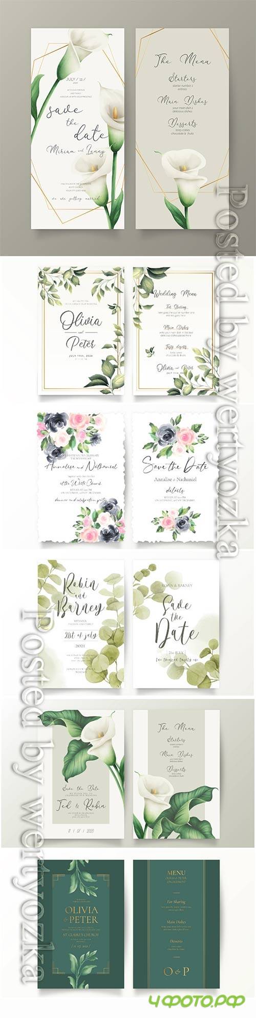 Elegant wedding vector card