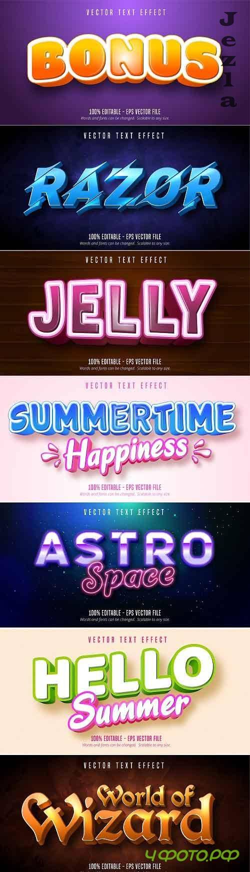 Editable font effect text collection illustration design 117
