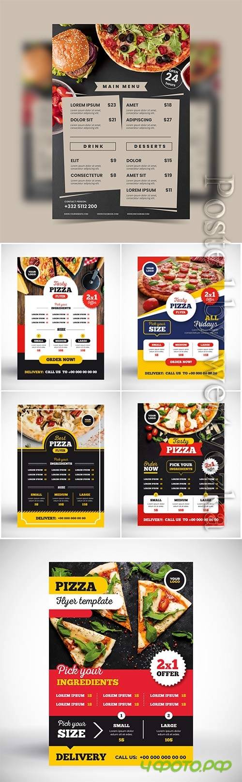 Pizza menu vector concept 
