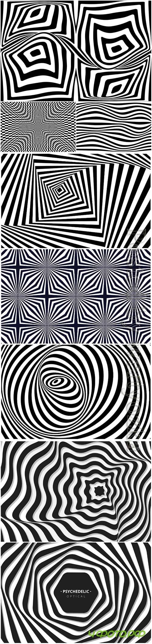 Psychedelic optical illusion vector backgroun