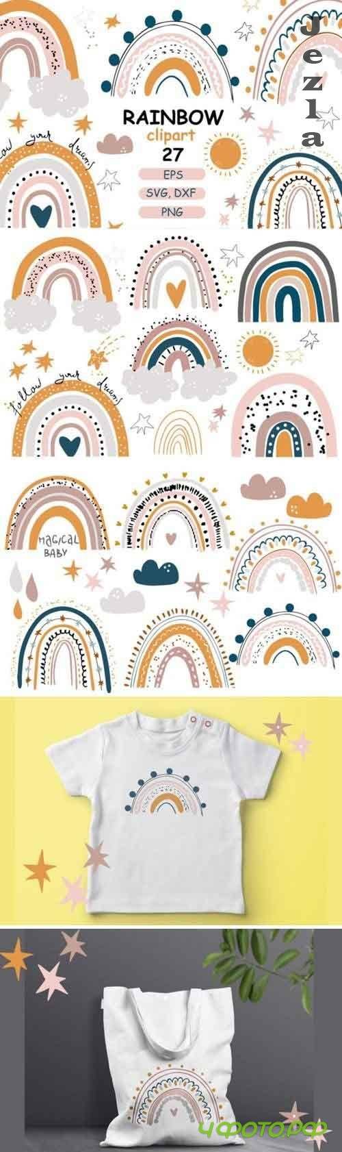 Rainbow Baby Pastel Clipart