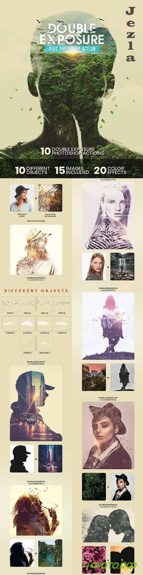 Double Exposure Plus Photoshop Action - 26795512
