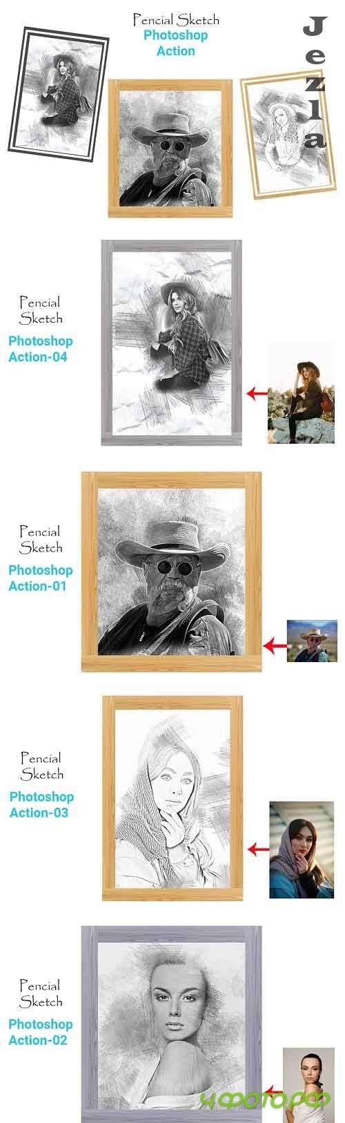 Pencil Sketch Photoshop Action 4511165