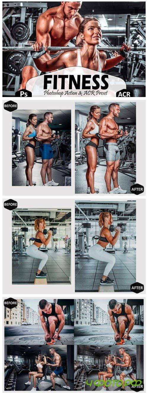 10 Fitness Photoshop Actions, ACR Preset 4444156