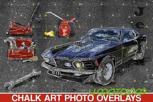 Overlay Car Set Father's Day Sidewalk Chalk Art - 685649