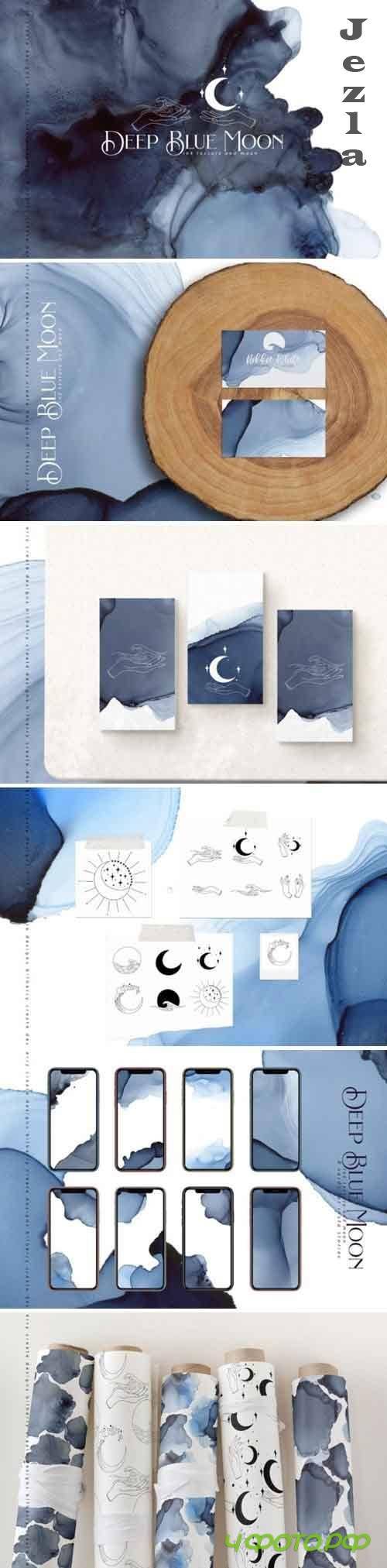 Deep Blue Moon ink texture - 4963194