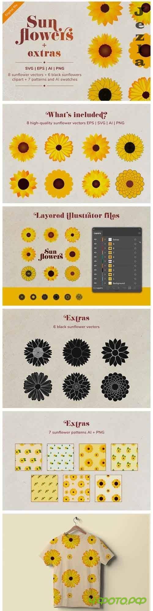 Sunflower & Extras SVG, AI, EPS, PNG - 5119054