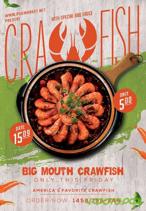 Crawfish day - Premium flyer psd template