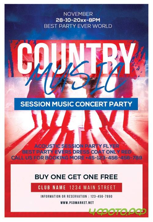 Country music - Premium flyer psd template