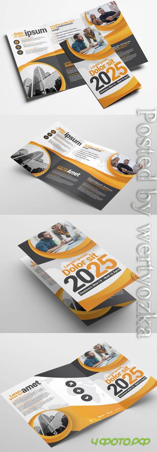 Trifold Brochure Layout with Modern Corporate Theme Trifold Brochure Layout with Modern Corporate Theme