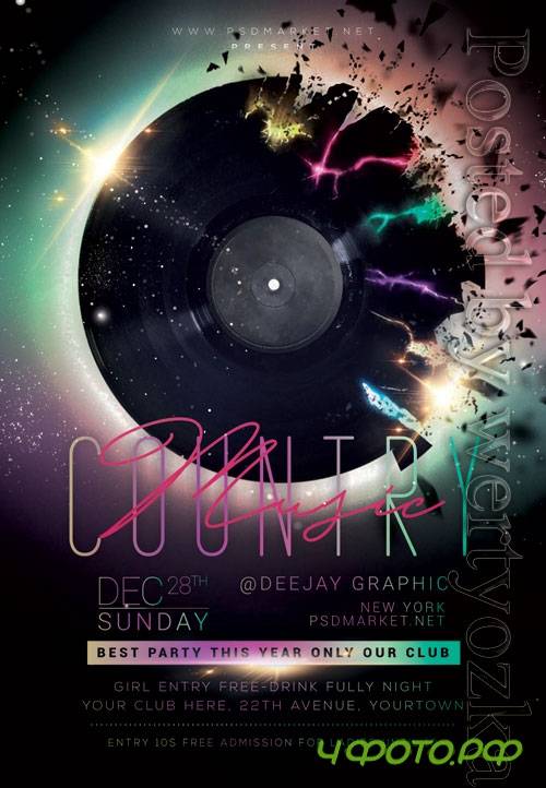 Country music event - Premium flyer psd template