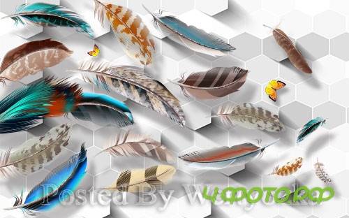3D models modern minimalist stereo color feather tv background wall