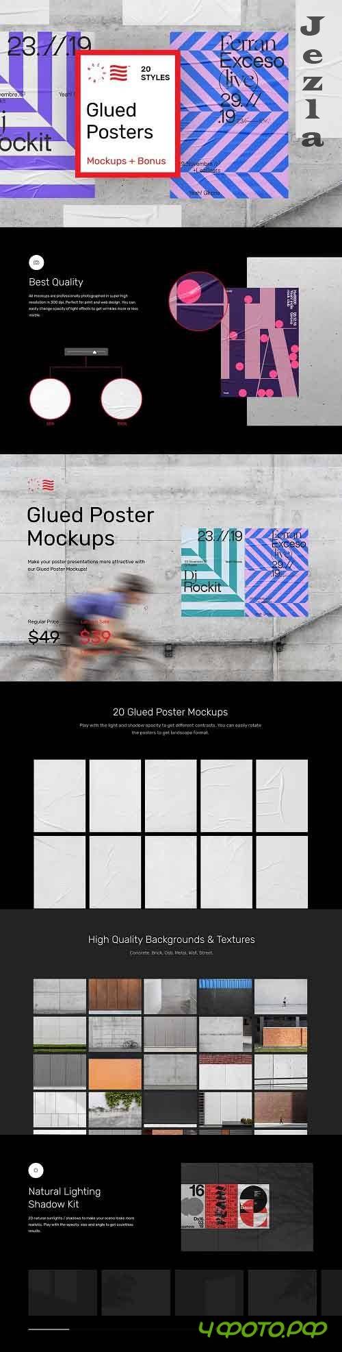 Glued Poster Mockups 5123701