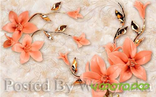 3D psd models modern stereo jewelry beads tv background wall