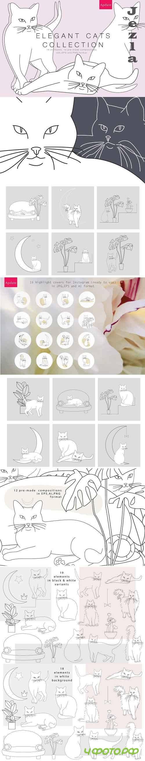 Elegant cats collection - 3848597